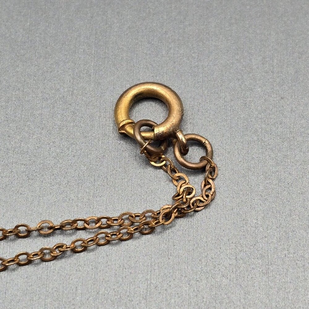 Vintage 1940s Chicago Municipal Airport Heart Locket Necklace Sweetheart Jewelry - Picture 6 of 9